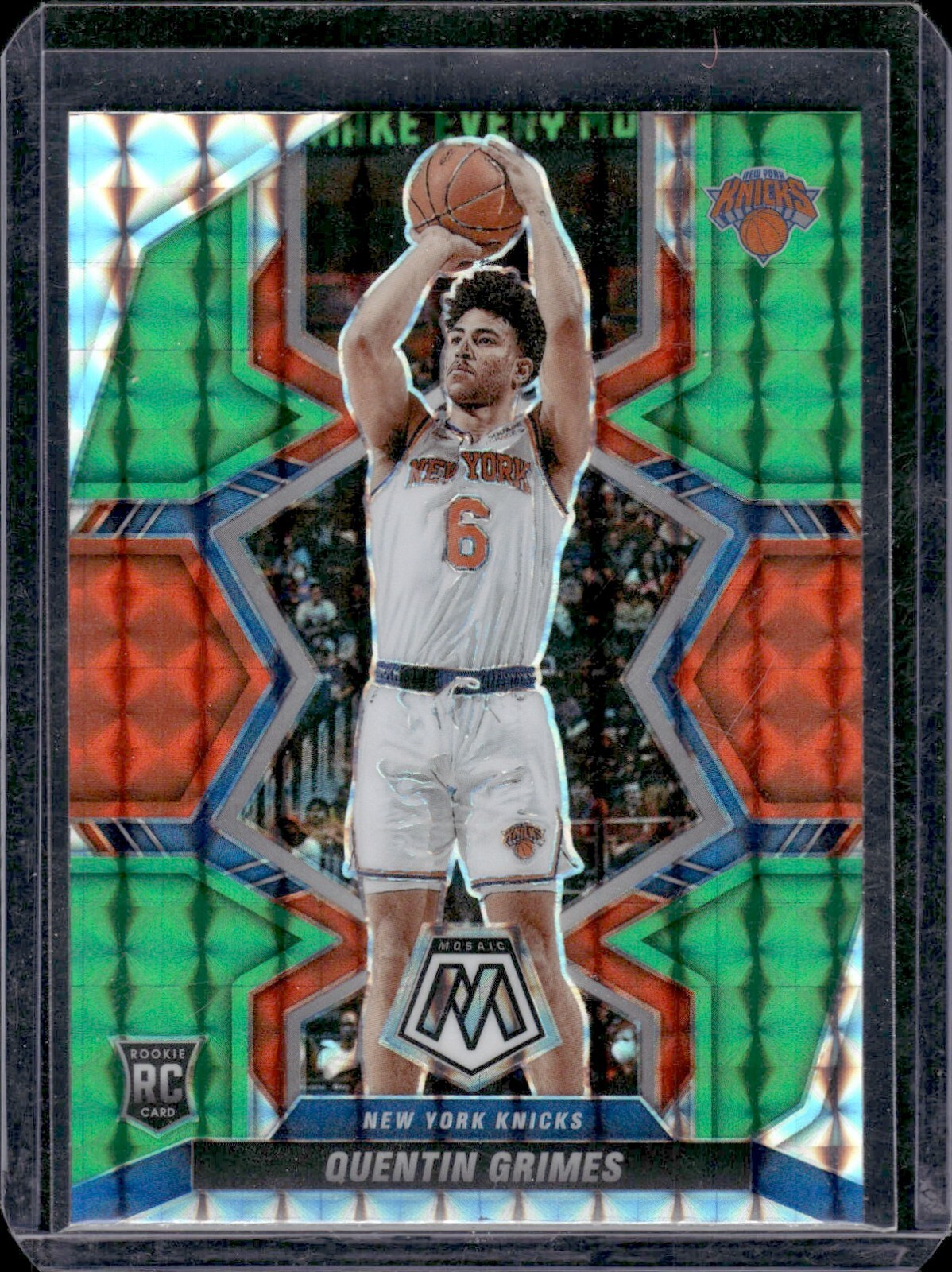 Quentin Grimes Rookie 2021-22 Mosaic Red & Green Choice Prizm RC #223 - Knicks
