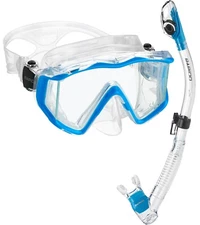 Rapido Italian Design Panoramic View Scuba Snorkel Mask Dry Snorkel Set + Bag