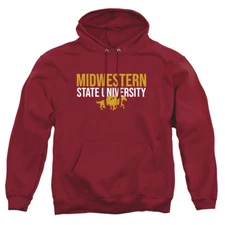 Midwestern State University Adult Pullover Hoodie Stacked, Garnet, S-3XL