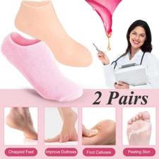 2 Pairs Women's Foot Care Silicone Socks,Women Foot spa Pedicure Silicone Socks