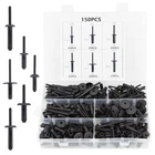150x Plastic Pom Pop Rivets Set Assortment Pop Poly Bevel Round Head Blind Rivet
