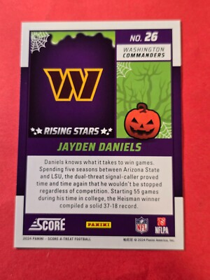 2024 Score Halloween Rising Stars Bats #26 Jayden Daniels, Rookie