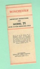 Winchester Model 71 Owners Manual Reproduction