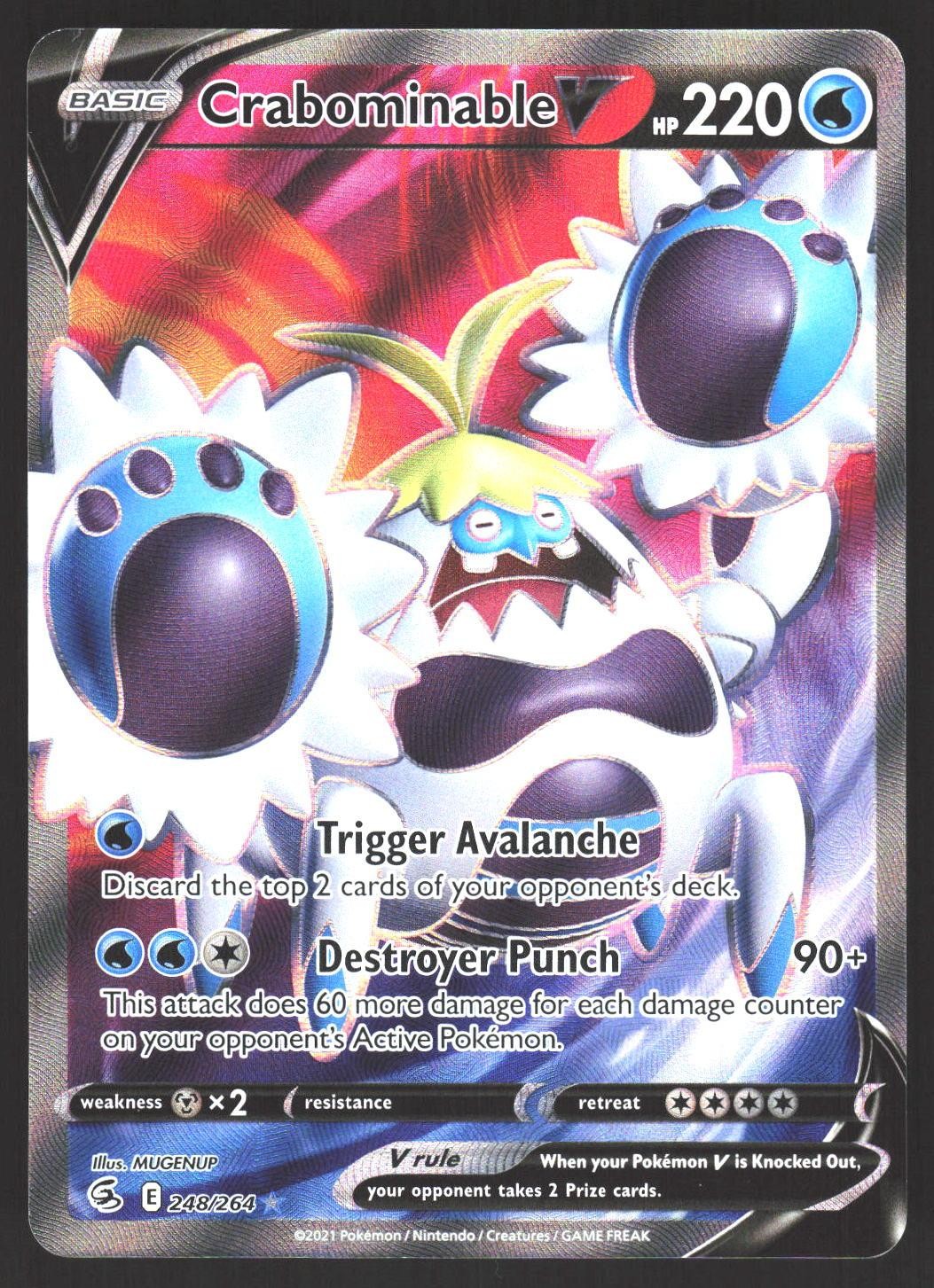 Crabominable V 248/264 Ultra Rare Fusion Strike Pokemon Holo Near Mint