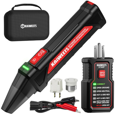 Circuit Breaker Finder Tool Kit GFCI Outlet Tester Dual-Sided LED Indicators