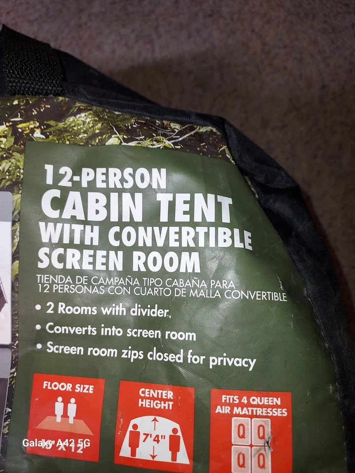 Tienda de campaña Ozark Trail para 12 personas, con sala de pantalla convertible Foto 2 de 4