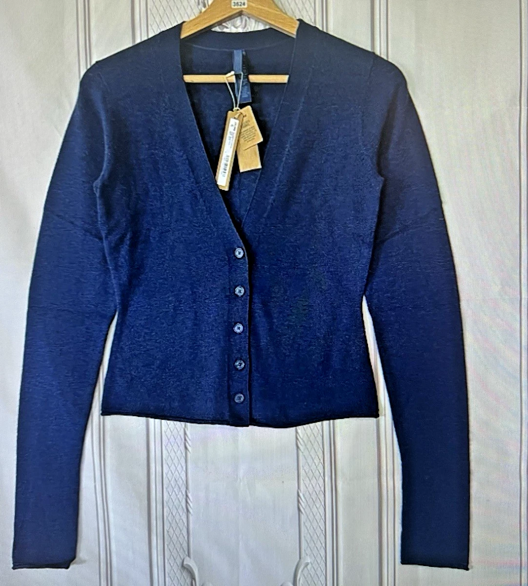 Skims Featherweight Cashmere Cardigan V Neck Indigo Blue Size S NWT $198 NEW