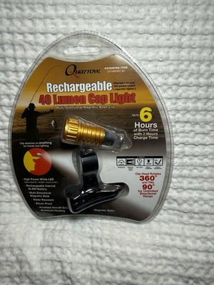 Quarrow Rechargeable 40 Lumen Cap Light Multi Directional Magnetic Base Clip