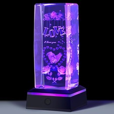 3D Love Crystal Night Light   Valentine  s Day Romantic Gift for Him Her, Crys...
