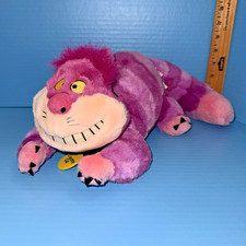 Disney Store Alice In Wonderland Cheshire Cat 12" Plush Stuffed Animal Collar