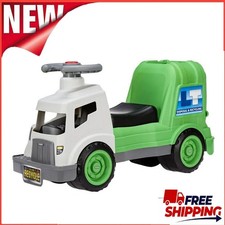 Garbage Truck Dirt Digger Scoot Ride on w/Work Horn Trash Bin for Boys Girls Kid