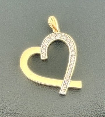 14 K Gelbgold Herz Anhänger mit CZ