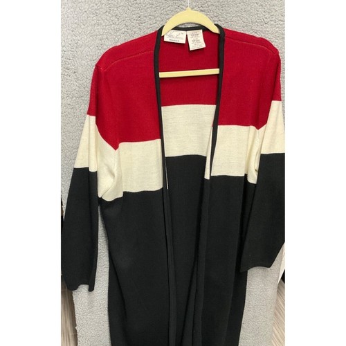 Kathie Lee Woman’s Color Block Open Acrylic Sweater Size 18w/20W Style K03-21344 - Picture 7 of 9
