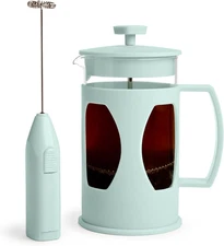 French Press and Frother Coffee Gift Set, Includes a 4.5-Cup Coffee Press and Ba