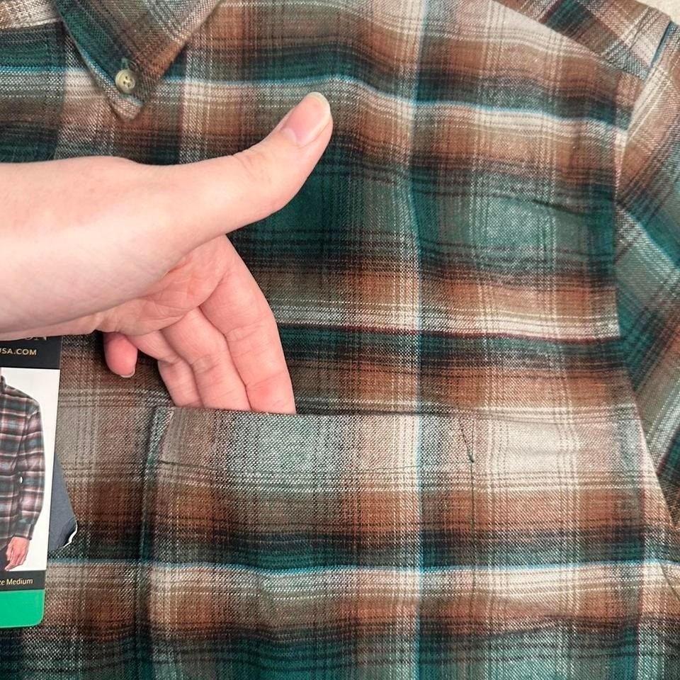 NWT Pendleton Mason Green Flannel Button Shirt Si… - image 4
