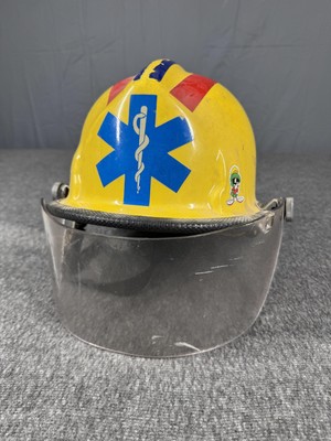 Vintage Cairns 770 EMS Fire Rescue Helmet Yellow Visor Decal Vintage