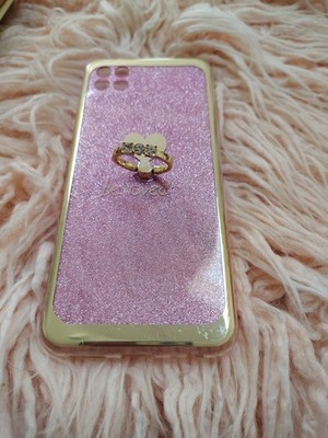 Samsung Galaxy A22 5G Ring Phone Case Celero 5G 2021 Pink Glitter Ring Stand 