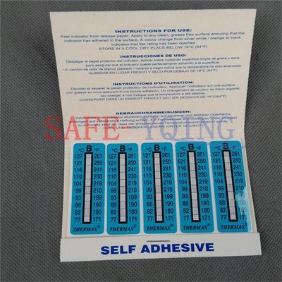 1PCS THERMAX TMC 10 strips Temperature Label 10 Level Range B 77-127°C/171-261 