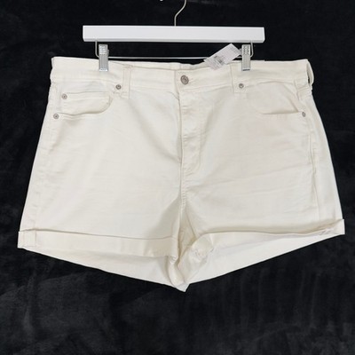 American Eagle NWT Womens Size 20 White High Rise Denim Shorts Comfort Nautical