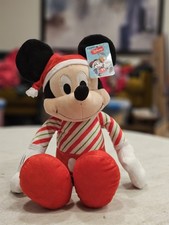 Disney Mickey Mouse 19" NWT Christmas Plush Stuffed Animal Toy Red Santa Hat
