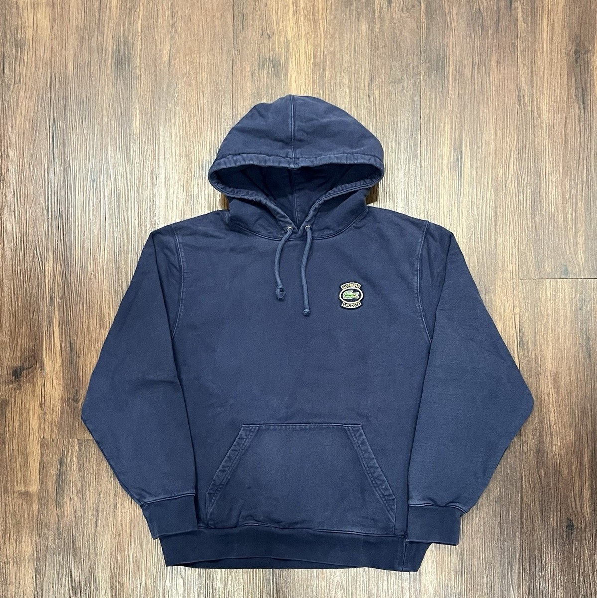 Supreme x Lacoste Live Navy Hoodie Pullover Sweatshirt SS18 - Size