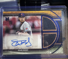 Topps 2024 Museum Collection Shane Bieber SWDRA-SB Auto Dual Relic /25