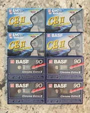 8 New Sealed BASF Type 2 Audio Tape Cassettes 60/90 Minutes