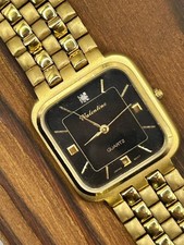 Vintage Valentino Quartz Unisex Gold Tone Diamond Accent Watch