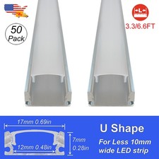3.3FT 6.6FT Aluminum Channel LED Diffuser Track U Type Durable Profile Plus-Size