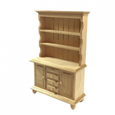 Dolls House - Barewood Welsh Dresser (BA033) - 1:12 Scale Miniatures | Minimu...