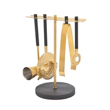 Godinger Chelsea Collection 5 PC Bar Tool Set Black/Gold