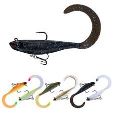 B2-4"-0.56oz Pre-Rigged Curly Tail Swimbait For Bass Pike Trout Walleye