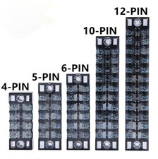 Dual Row Screw Terminal Block Barrier Strip 600V 15A 3/4/5/6/10/12 Pins