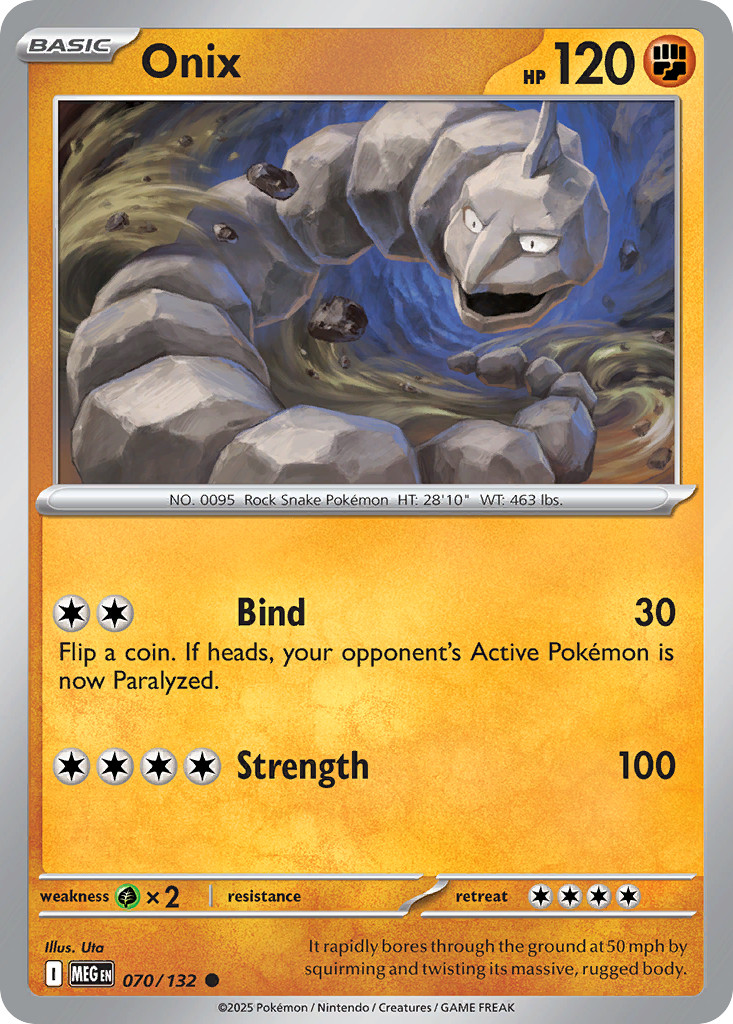Onix 070/132 Mega Evolution Common Pokemon NM/M