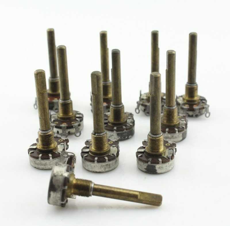 Qty 11 NOS 1961 Stackpole 3M Ohm Audio Taper Potentiometers Tested 3.605–3.736MΩ