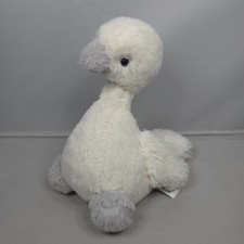 Jellycat - Syllabub Swan - Rattle Plush Soft Toy 6" Retired Grey Baby Swan