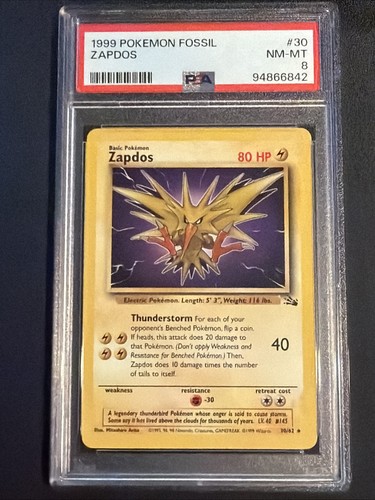 Zapdos (Unlimited) graded PSA 8 for sale on eBay