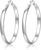 Creolen Silber 925 Hypoallergen 14K Vergoldet 30-70Mm Breite 5Mm Damen Ohrringe
