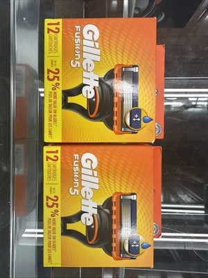 (Lot Of 2) Gillette Fusion5 Men Razor Blade Refills 12 Count Box (24 Total)