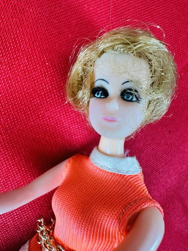 Vintage 1970 Topper Dawn Jessica Doll Original Orange Go Go Outfit Retro Disco - Picture 4 of 4