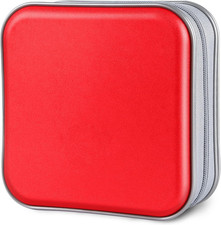 Siveit CD Case, 40 Capacity CD/DVD Case Holders Wallet Hard Plastic DVD Disc Cas