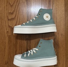 Converse Chuck Taylor All Star High Top Platform Green Canvas Sneakers A07547C