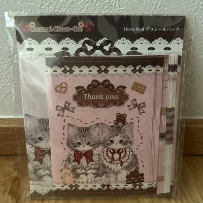 Caramel Choco Cat Decol Sticker Pack, 20 pcs, 5.4x8 cm, 2 sheet designs +
