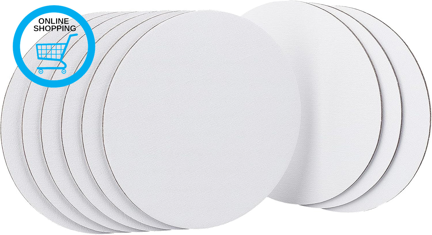 12 Pcs round Painting Canvas Panels, Blank Canvas Drawing Boards for Oil & Acryl