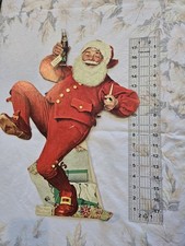 1950s Pepsi Christmas SANTA CLAUS Die Cut Advert Rockwell Cardboard SIGN