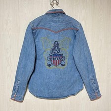 HYSTERIC GLAMOUR HYS Girl Embroidered Western Denim Shirt Women's S Japan