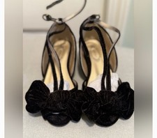 Joyfolie Lucia Heels In Black Velvet SZ 1 Girls Excellent Condition