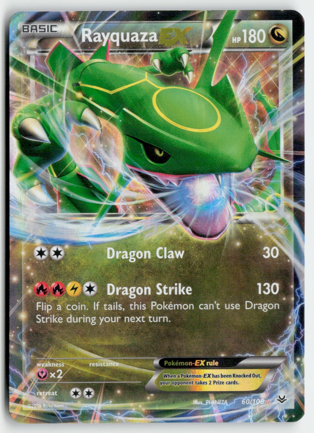 RAYQUAZA EX 60/108 HOLO EX RARE ROARING SKIES POKEMON MODERATELY PLAYED