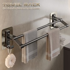 40 cmNo Drilling Towel Rack Movable Holder with Hook Wall Mount Shelf