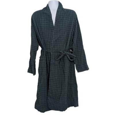 Christian Dior Robe De Chambre Plaid Mens One Size Green Blue